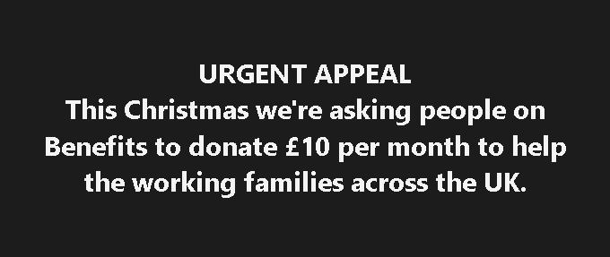 Appeal for benefits recipients to hel working families